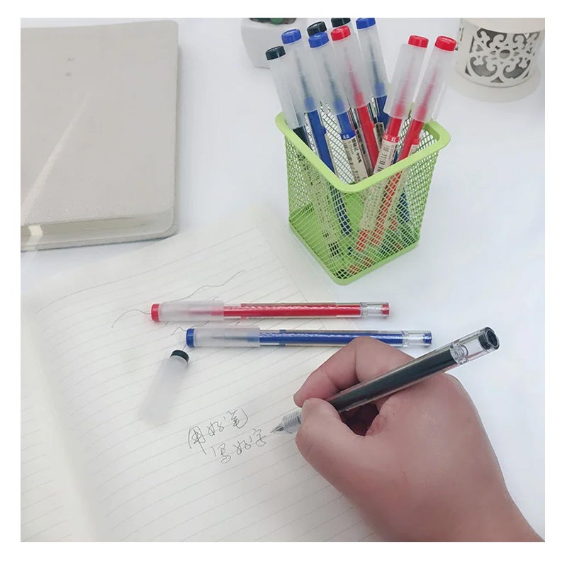BEMLP Gel Ink Pen Quick Drying Liquid Ink Pens fine point Japanese Style Pens 0.38 mm Ballpoint Maker Pen School Office student Exam Writing Stationery Supply Technical Pens 12Pcs(4 Black 4Blue 4Red) - Image 2